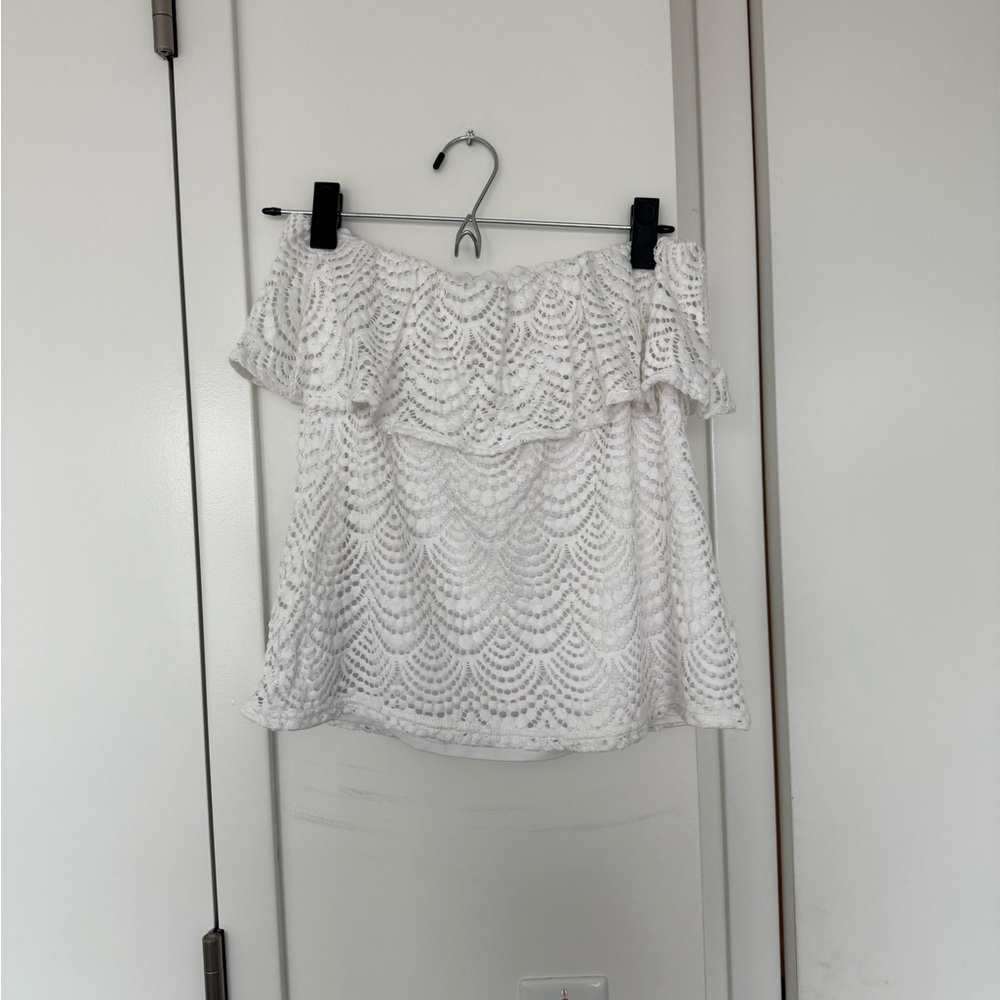 Lilly Pulitzer White Lace Strapless Top Size M - Picture 3 of 4